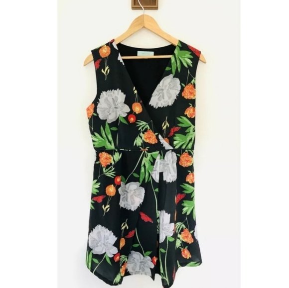 Floral Butterfly Wrap Mini Dress - Picture 2 of 8